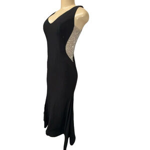 Xscape Black Sleeveless V-Neck Maxi Gown For Occasions
